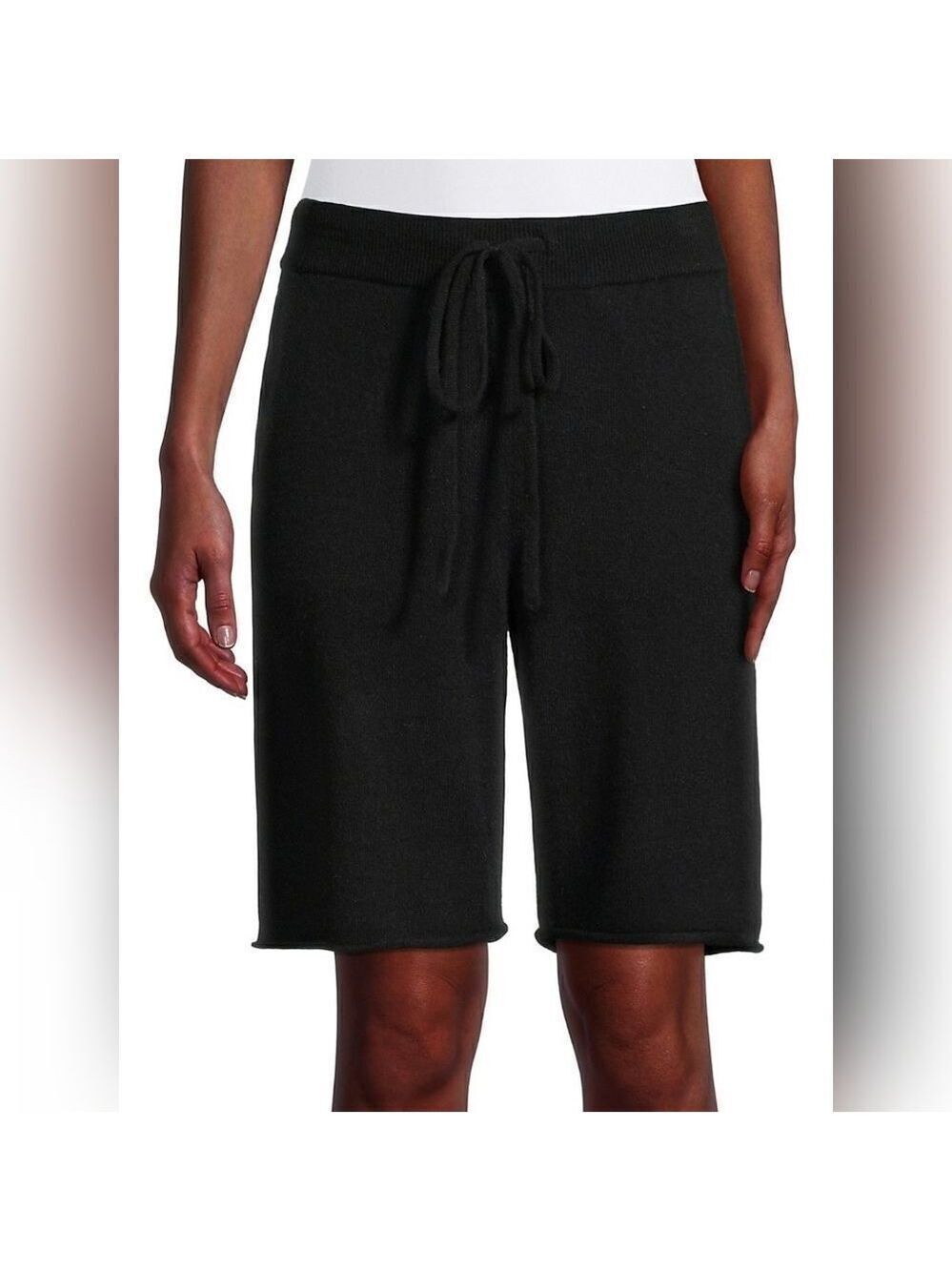 HUDSON Bay black cashmere shorts L BNWT